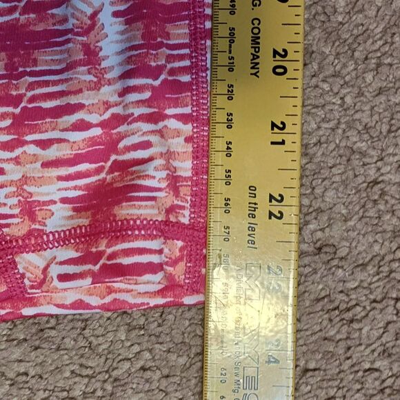 Vineyard Vines Performance Leggings Womens XL Pink/Orange Print Back Zip Pocket - Picture 8 of 9